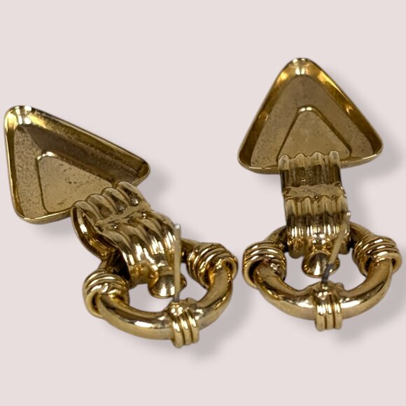 V. Metal Geometric Cut Out Earrings - Picture 4 of 5